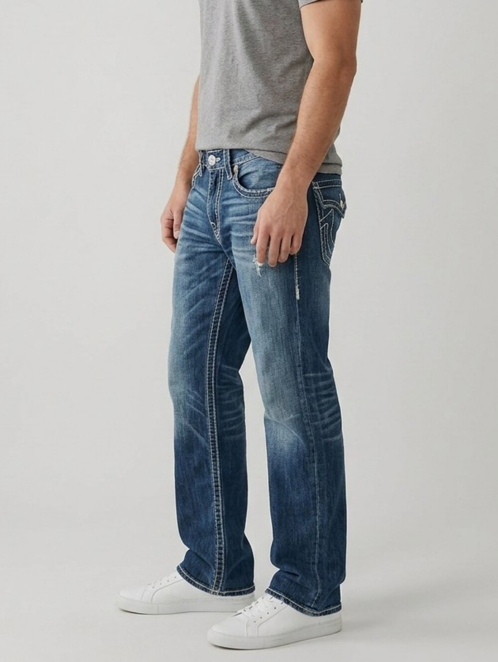 Big Star Jeans Pioneer Bootcut Embroidered Pockets Dark Wash Denim 36 x 34